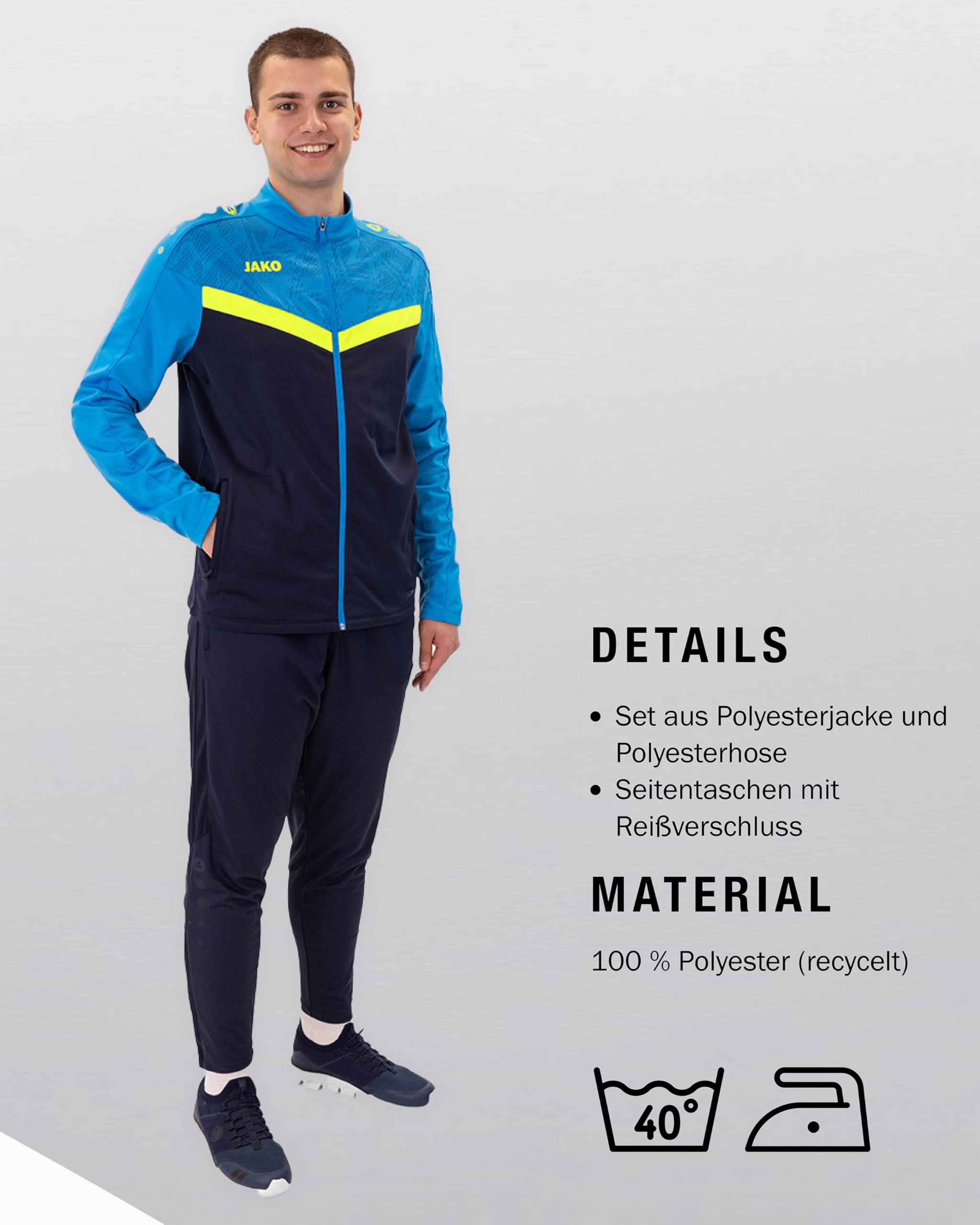 JAKO Kinder Polyesteranzug Iconic Trainingsanzug 1er Pack