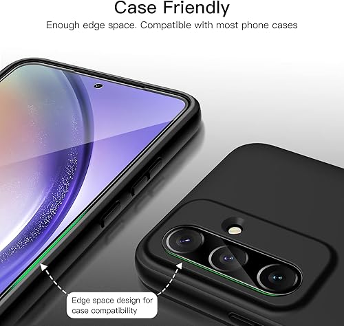 Miniatura 6 de JETech Protector de pantalla para Samsung Galaxy A54 5G de 6.4 pulgadas con protector de lente de cámara, película de vidrio templado, transparente