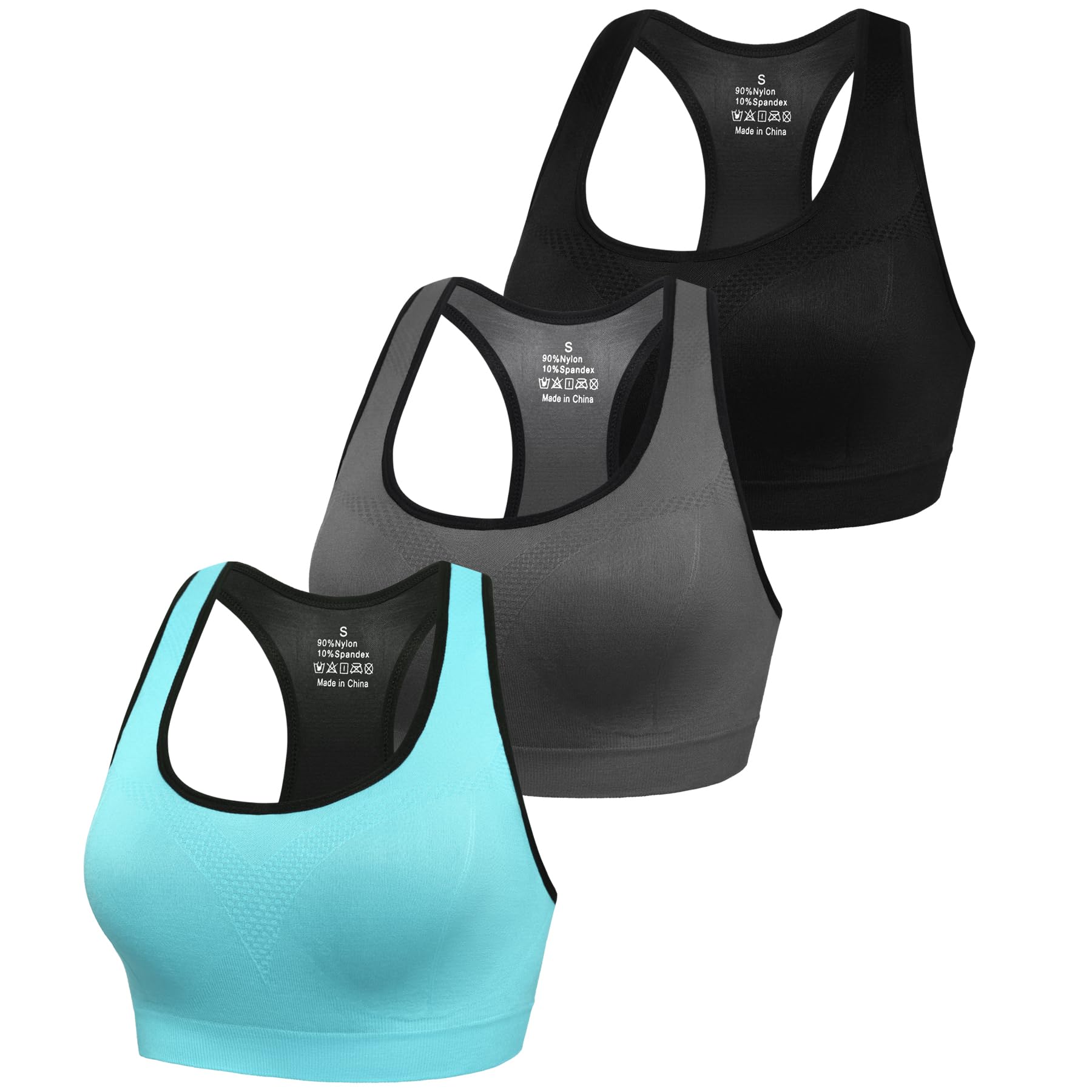 Sykooria Donna Reggiseno Sportivo Reggiseno da Allenamento Senza Ferretto Top Fitness Donna Palestra Imbottito per Ginnastica Yoga S-XXL