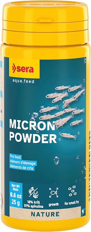 sera Micron Nature 50 مل (25 جم) – Zoo (18% كريل) والعوالق النباتية (51% سبيرولينا) مع أغذية الأسماك الصغيرة أو أعلاف المرجان وأعلاف بلح البحر أو الجمبري