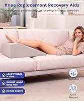 Vista 4 de Leg Elevation Pillows for After Surgery, 7.8Inch Height Foam Wedge Knee Surgery Recovery Equipment, Knee Replacement Recovery Aids for Hip Ankle