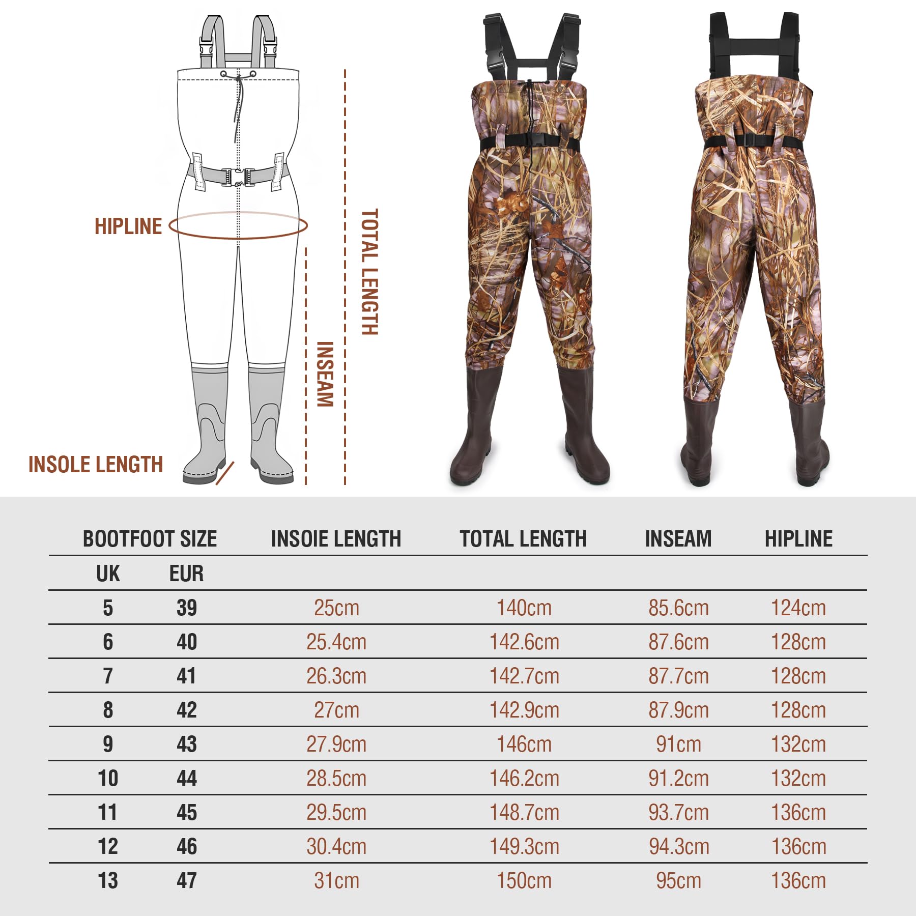 Waders pour homme - Imperméables - En nylon/PVC - Avec bottes - Respirantes - Pour la pêche, la chasse, le lavage de voiture, les fermes, les jardins, les sports nautiques et les activités de