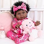 Aori Black Reborn Baby Dolls Girl - 22 inches Lifelike Black American Weighted Doll with Realistic Details, Gift for Kids 3+, Grandparents