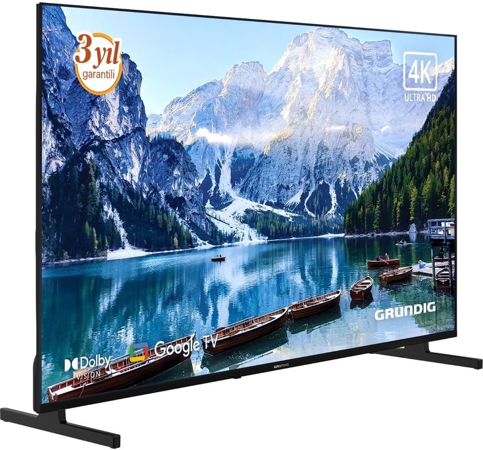 Angled front view of Grundig 50 GKU 700 50-inch 4K Ultra HD Smart Google TV