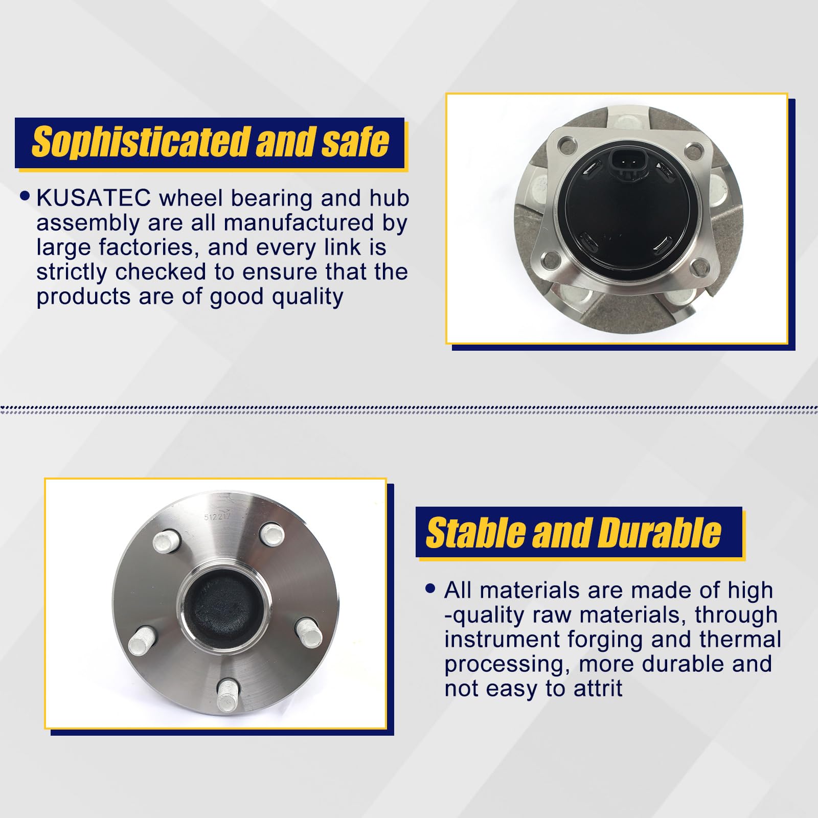 Autoround 512217 Pair Rear Wheel Bearing Hub Assembly – For Toyota Corolla, Prius, Matrix, Scion TC, Pontiac Vibe (FWD, ABS Models)