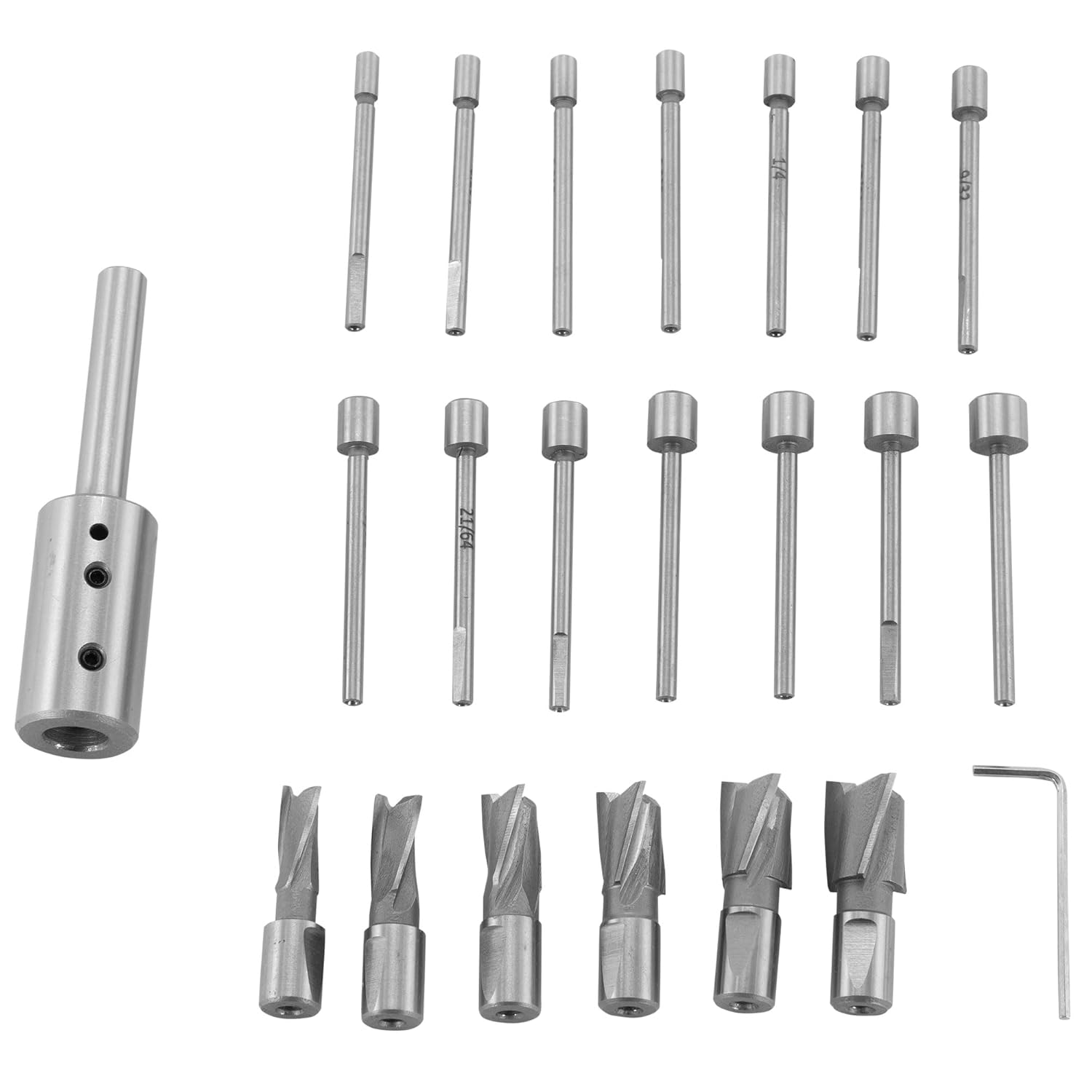 Counterbore Set, Interchangeable Pilot, HSS, 21 Piece (5389)