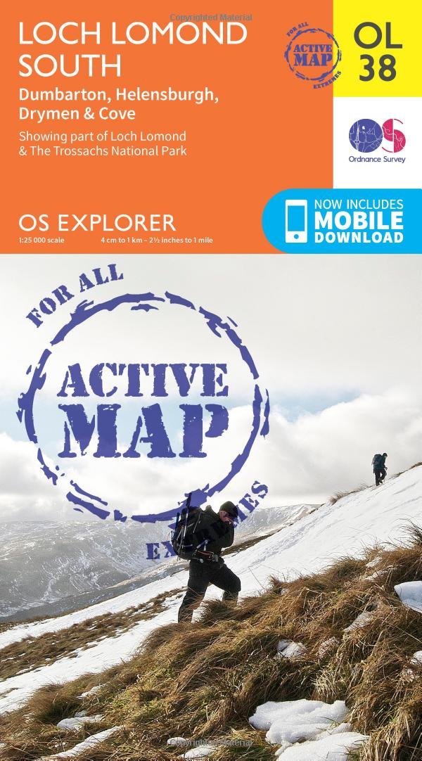 Loch Lomond South Map | Weatherproof | Dumbarton, Helensburgh, Drymen & Cove | Ordnance Survey | OS Explorer Active Map OL38 | Scotland | Walks | Hiking | Maps | Adventure (OS Explorer Map Active)