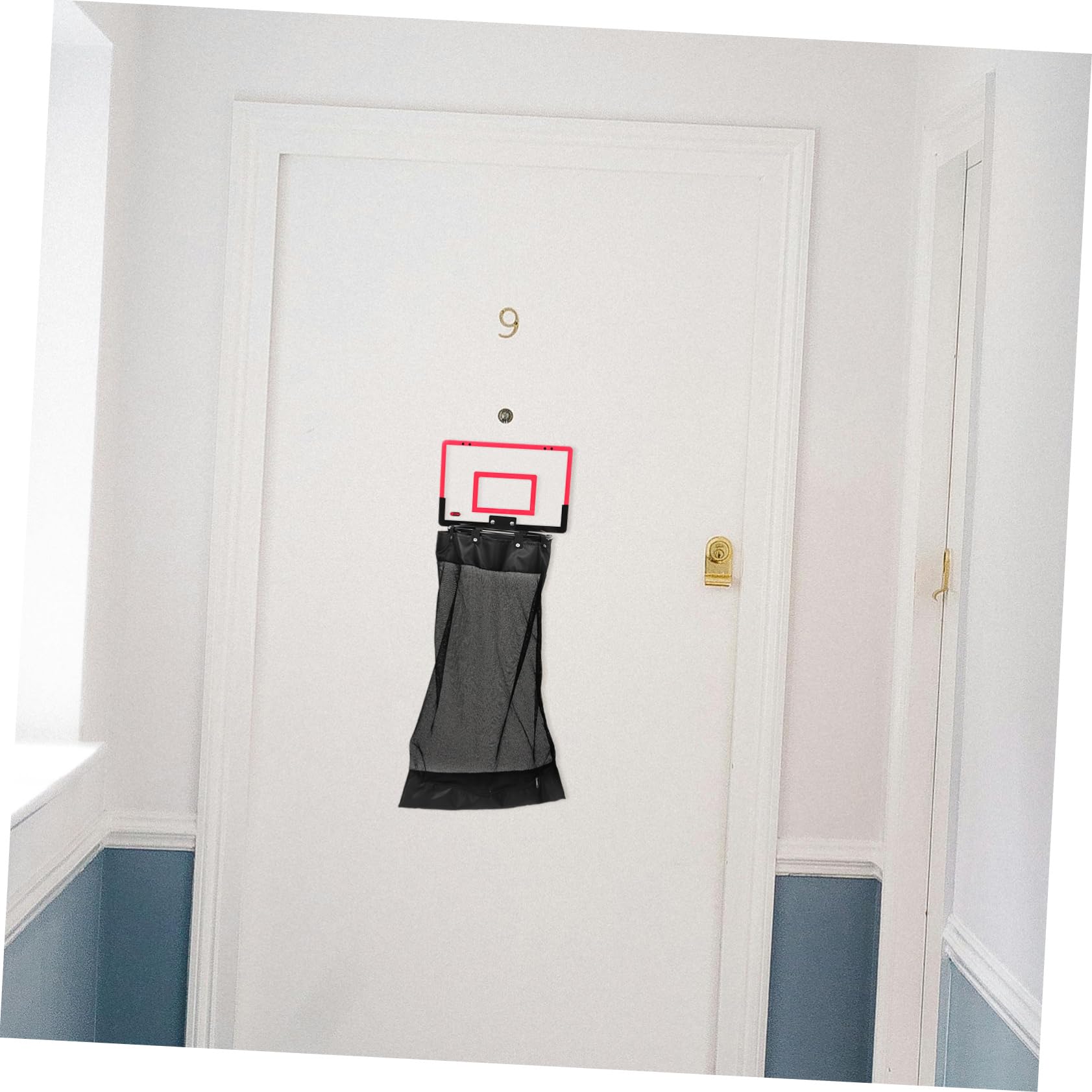 TOPBATHY Hängender Wäschekorb Basketballkorb Design Mit Reißverschluss Platzsparender Wäschekorb Aus Netzgewebe Zum Einhängen an Der Tür Für Bad Schlafzimmer Und Studentenwohnheim Organizer