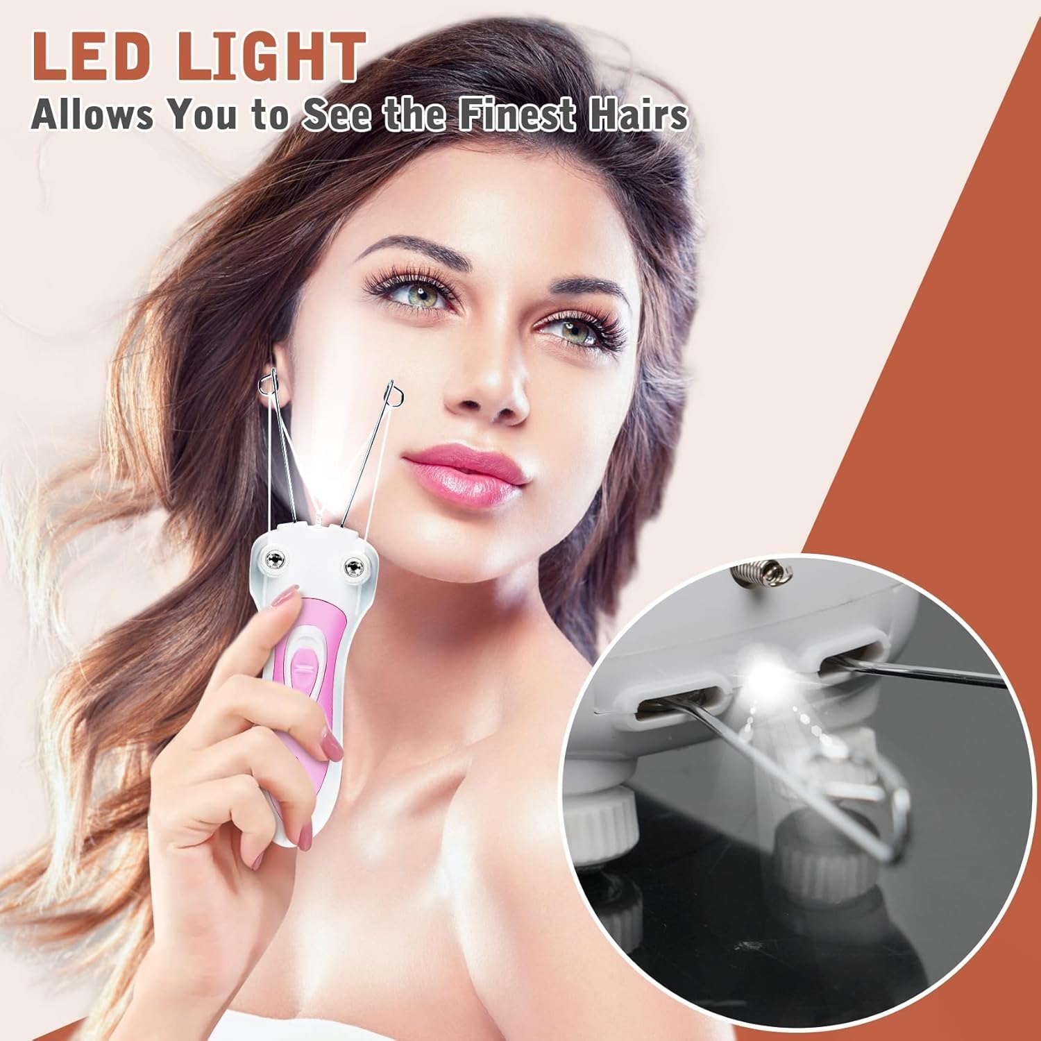USB Rechargeable Electric Cotton Threading Hair Removal Tool for Face and Body