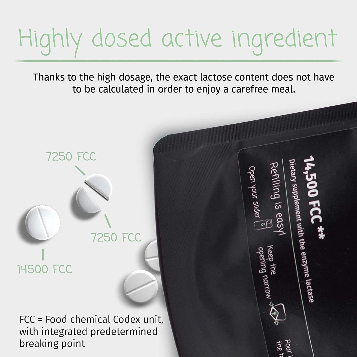 LactoJoy Lactase Pills 14,500 I 80 Pieces I Powerful Lactase Enzymes for Lactose Intolerance I Ultra Pure Lactase for Improved Digestion I No Silicon Dioxide, No Artificial Flavors, No Sucralose - Image 3