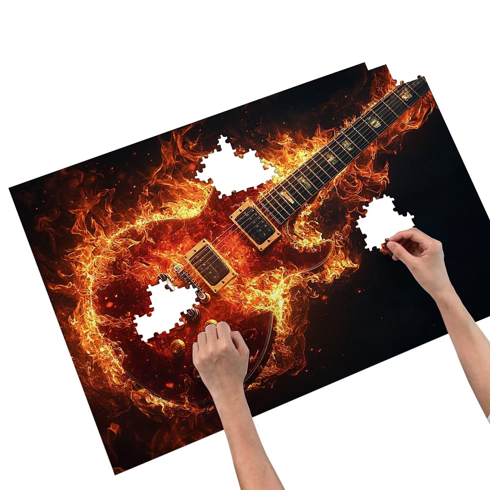 Puzzle 3000 Piezas, Puzzle Guitarra con Caja Regalo para Adultos, DIY 3000 Piezas Rompecabezas de Madera para Adultos, Rompecabezas Desafiante para Decoración del Hogar y Paredes, Regalo Mujer, F-33