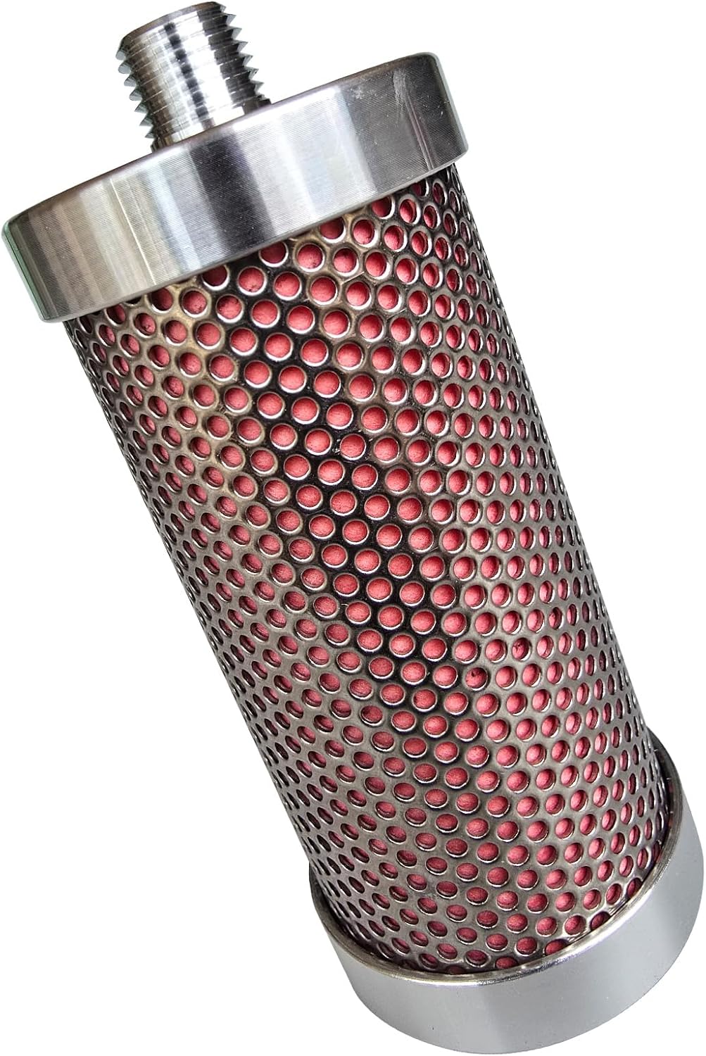 XY-02 Air Compressor Muffler 1/4" NPT Air Exhaust Muffler Silencer for Compressor Dryer Compressed Air Equipment and Systems, Single Chamber 145 PSI, Replacement Part
