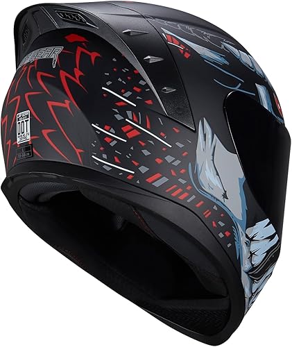 Miniatura 6 de Cascos de Motocicleta de Cara Completa WS-611 Casco de Moto de Calle para Adultos Hombres Mujeres Aprobado por DOT