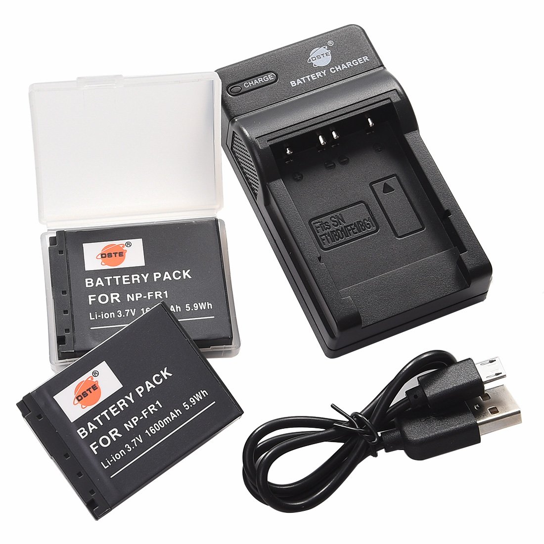 Batería NP-FR1 doble de ión de litio con base de carga Micro USB para cámaras Sony DSC 7