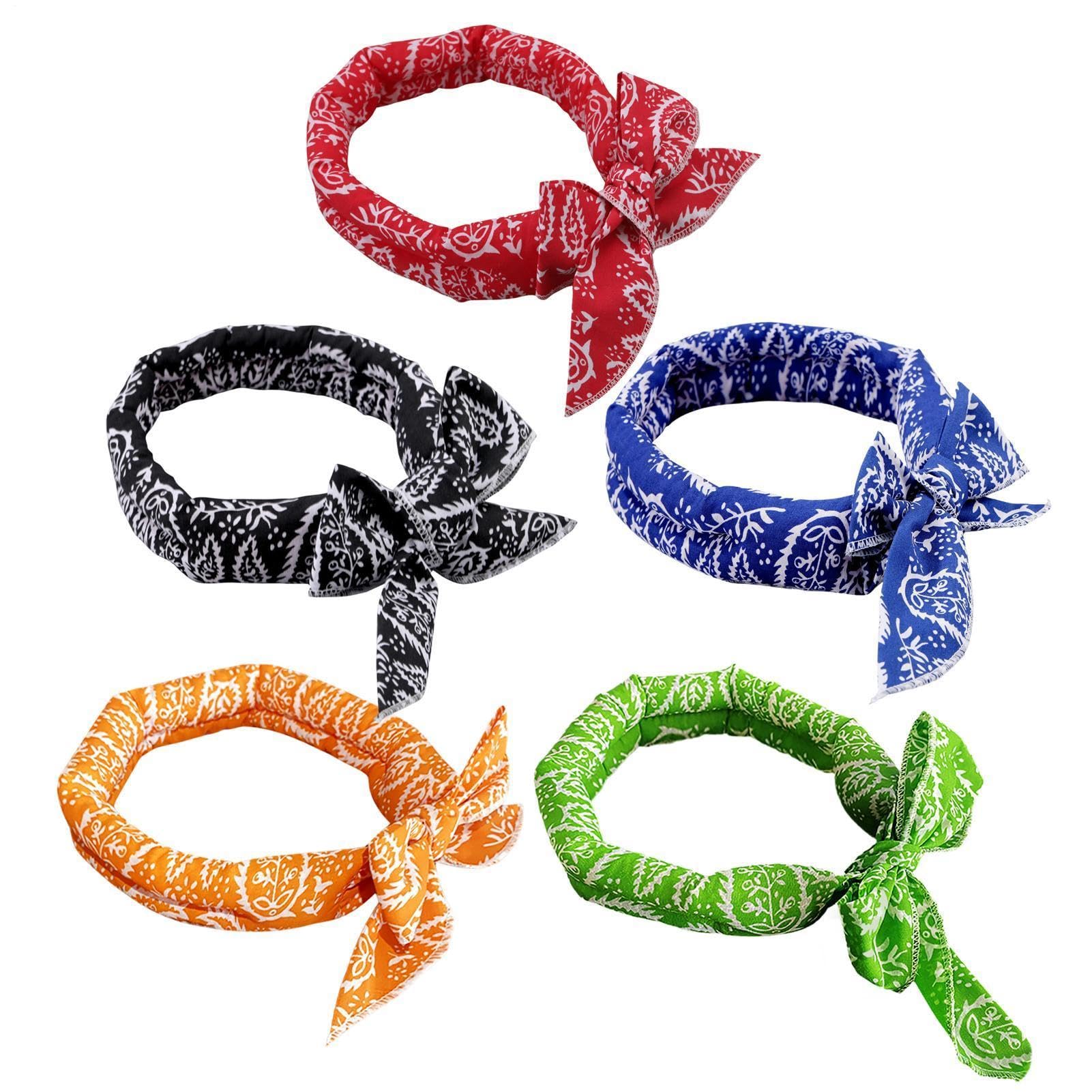 Dog Cooling Bandana Cotton Ice Scarf For Dogs Cats Summer Cool 5pcs