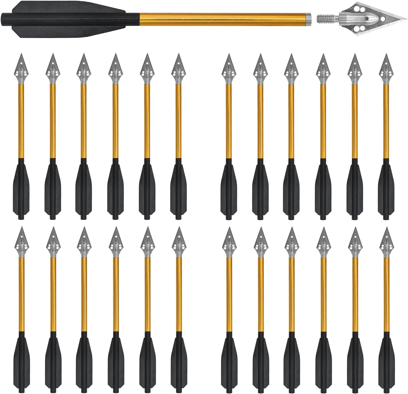 Aluminum 6.7" Mini Crossbow Bolt Bright Colors with Replaceable Tip and Sharp Blade for 50-60 Crossbows for Adults Suitable for Target Practice Wild Hunting Outdoor Small Hunting Game