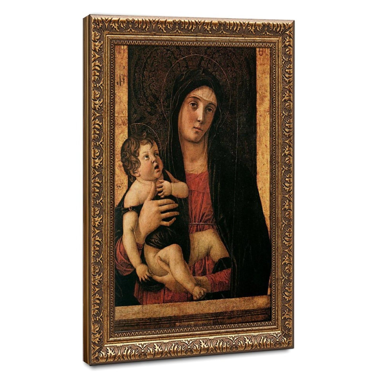 Impression sur toile Madonna With Child de Bellini tableau d'art encadré - 8
