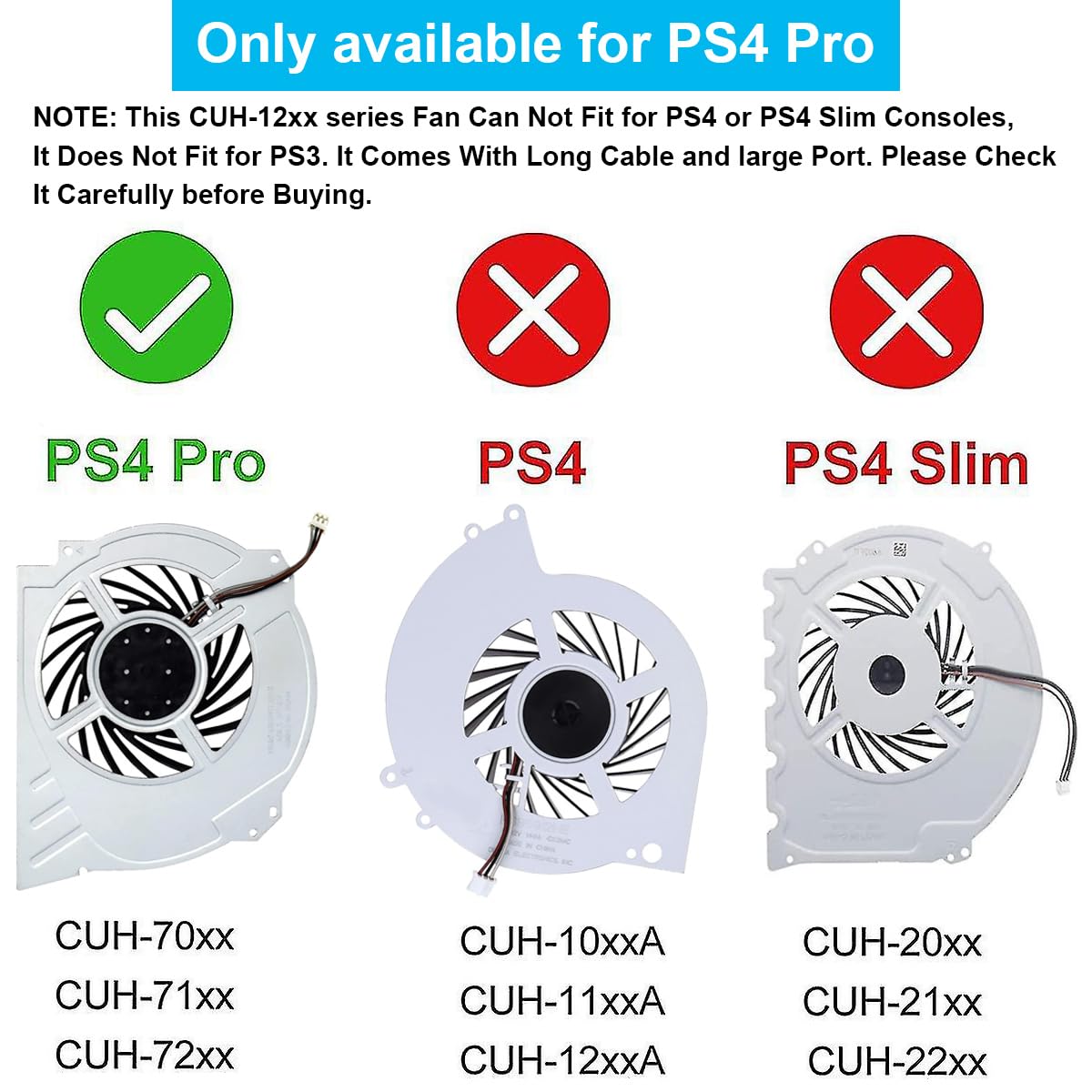 Ventola di Raffreddamento Interna di Ricambio per PS4 PRO CUH-7xxx, dissipatore di Calore CPU 2500RPM per Play Station 4 PRO con Kit di Strumenti di Riparazione