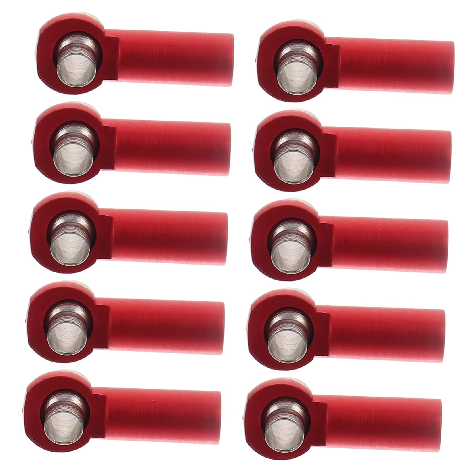 WOONEKY 10pcs Rc Tie Rod Ball Head Telecar Supplies Ball End Holder Ball Head Brackets Ball End Heads Link Rod Joints Car Parts Truck Accessories Link Tie Rod End Aluminum Alloy Red