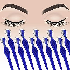 Mudder 28 Pcs Eyebrow Razor Knife Shaver Trimmer Shaver Multipurpose Exfoliating Tool Facial Hair Removal for Women Valentine Gift Giving(Royal Blue)