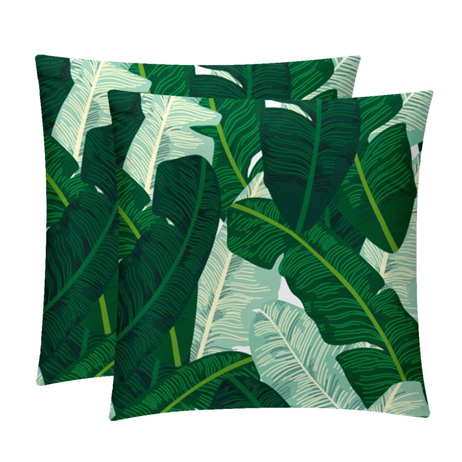 Coussin lombaire housse lot de 2 vert tropical pour decoration canape de salon