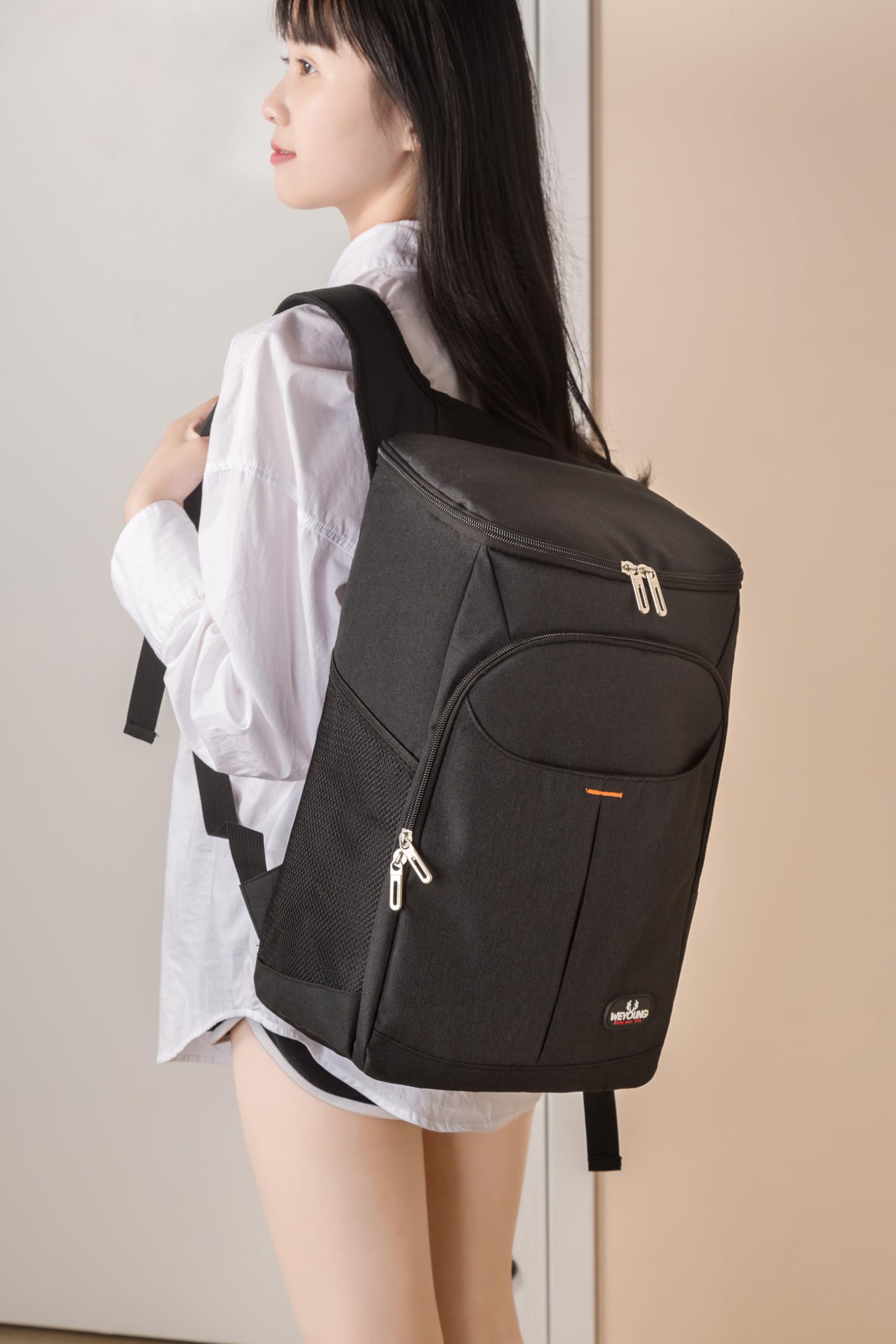 Borsa Termica Frigo 25L Isoterma per Alimenti Caldo Freddo, Zaino Porta Pranzo Nero