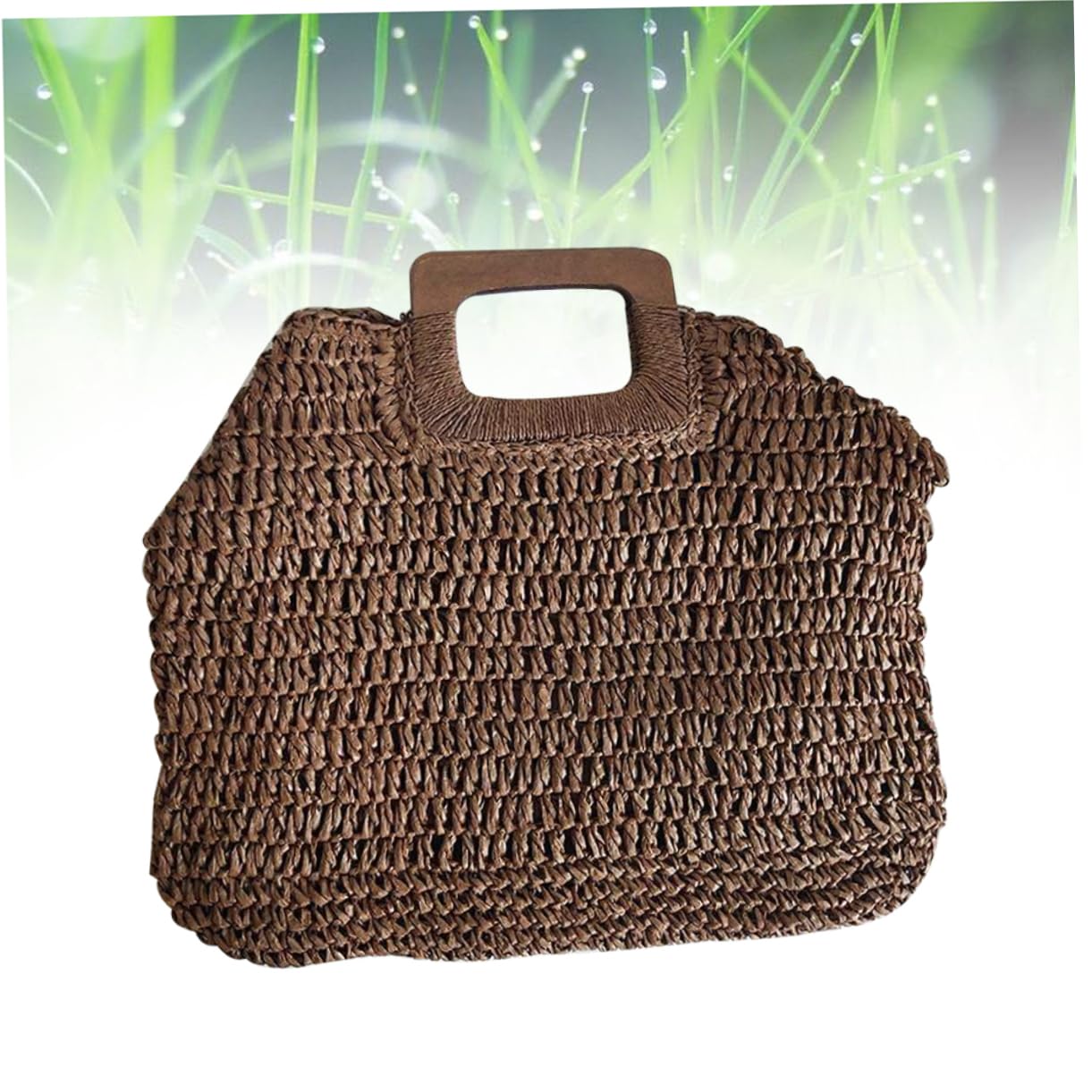 Beavorty Bolso de playa bolsos de vacaciones Mujeres de bolsos de bolsa de verano bolsos de verano de bolso de bolso tejido de moda bolsa de playa de verano para mujer Beige