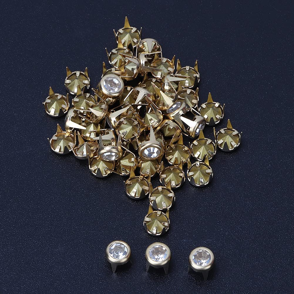 Têtes De Clou Strass 50pcs - 6mm Argent - Cristal Strass Punk - Pour Customisation Vêtements, Accessoires DIY