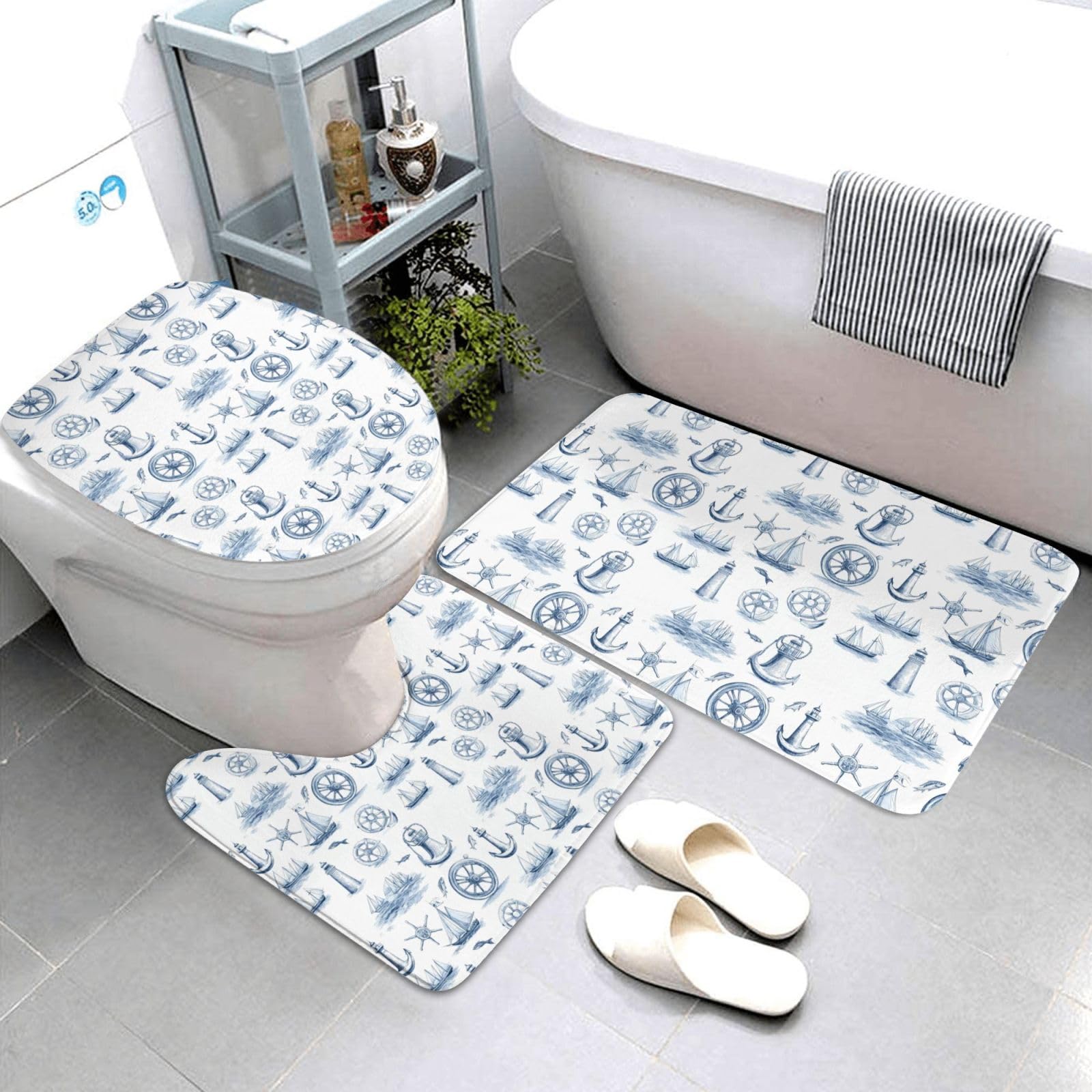 Tapis de salle de bain absorbant et antidérapant lavable en machine
