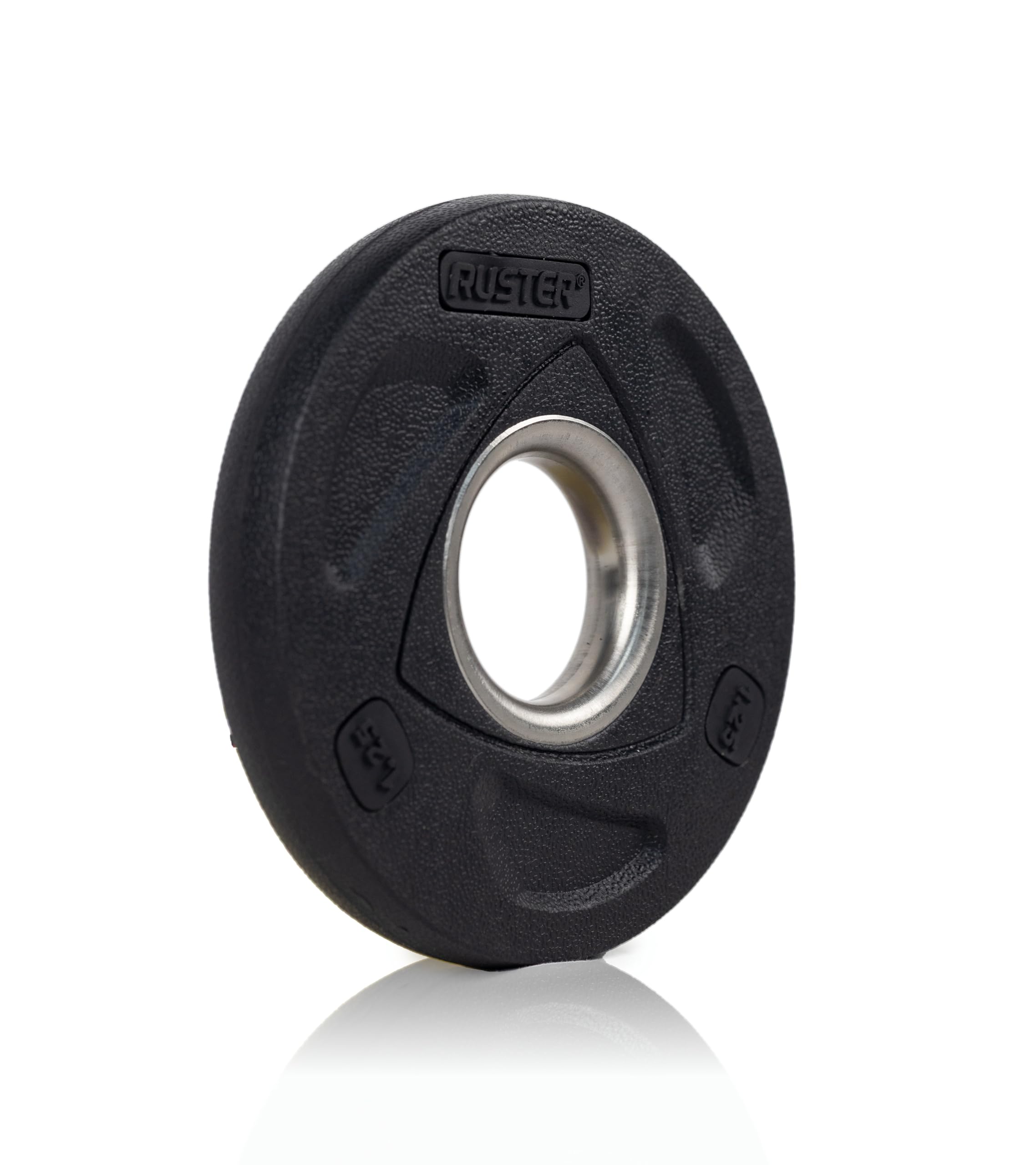 RUSTER Discos de Pesas con Agarre 50 mm de Hierro Recubierto en Goma Natural, Compatibles con Barra Olímpica, Weight Plates para Entrenamiento de Fuerza en Casa y Gimnasio (1,25-25 kg)