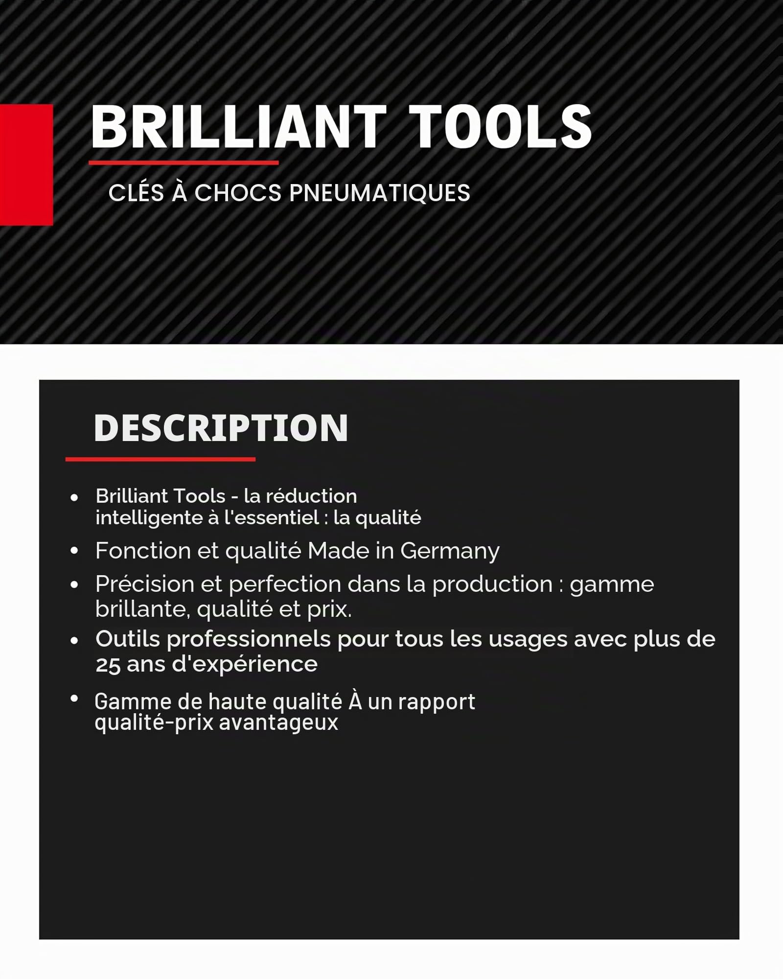 BRILLIANT TOOLS BT160100 Clé à chocs pneumatique 1/2’ [Powered by KS TOOLS]