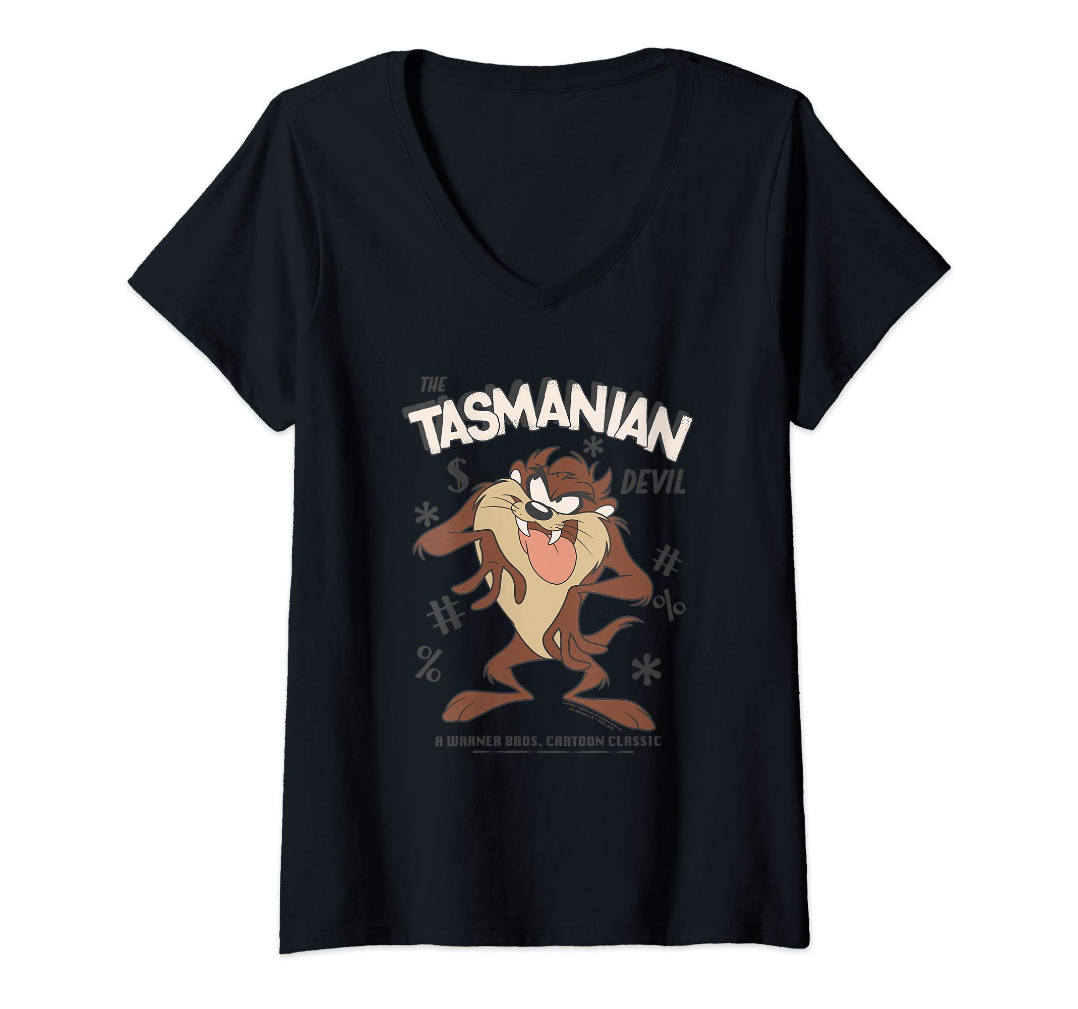 LOONEY TUNESVintage Tasmanian Devil V-Neck T-Shirt