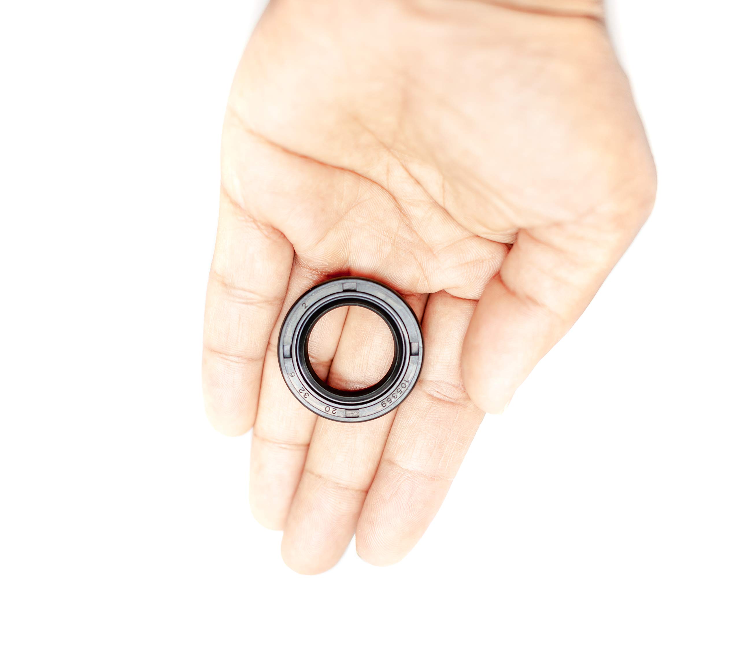 EAI Oil Seal 20mm X 32mm X 6mm (2 PCS) TC Double Lip w/Spring. Metal Case w/Nitrile Rubber Coating