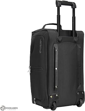 Rocklands® Lightweight Luggage Rolling Holdall Suitcase Wheeled Small Duffle Bag Travel Bag RL501 (Black/Black, Small (Carry on) 20 (H55 x L29 x W28 cm))