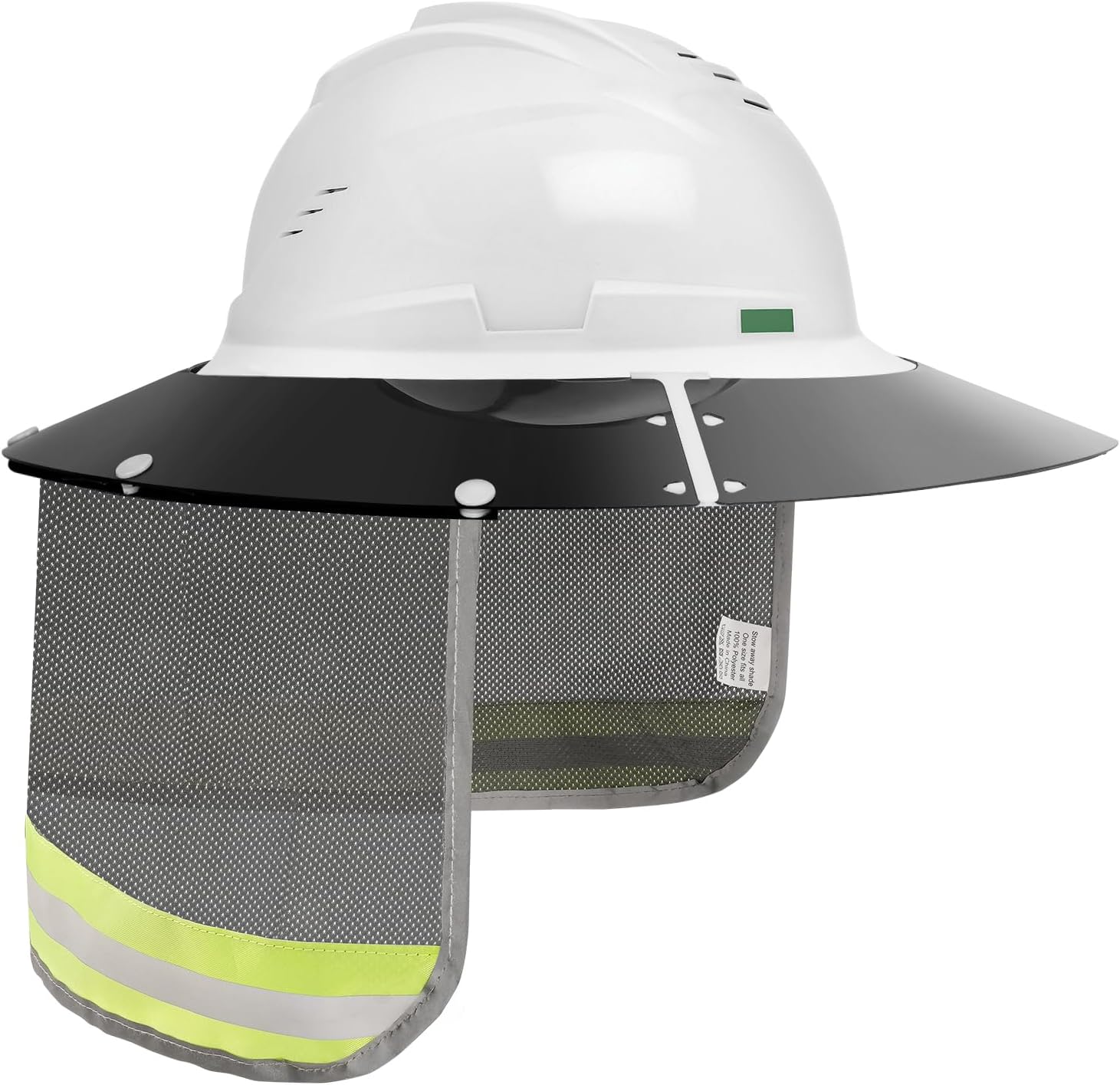 Hard Hat Visor with Neck Shade Fits Standard V-Gard Full Brim Attachment for Men or Women Working Outside