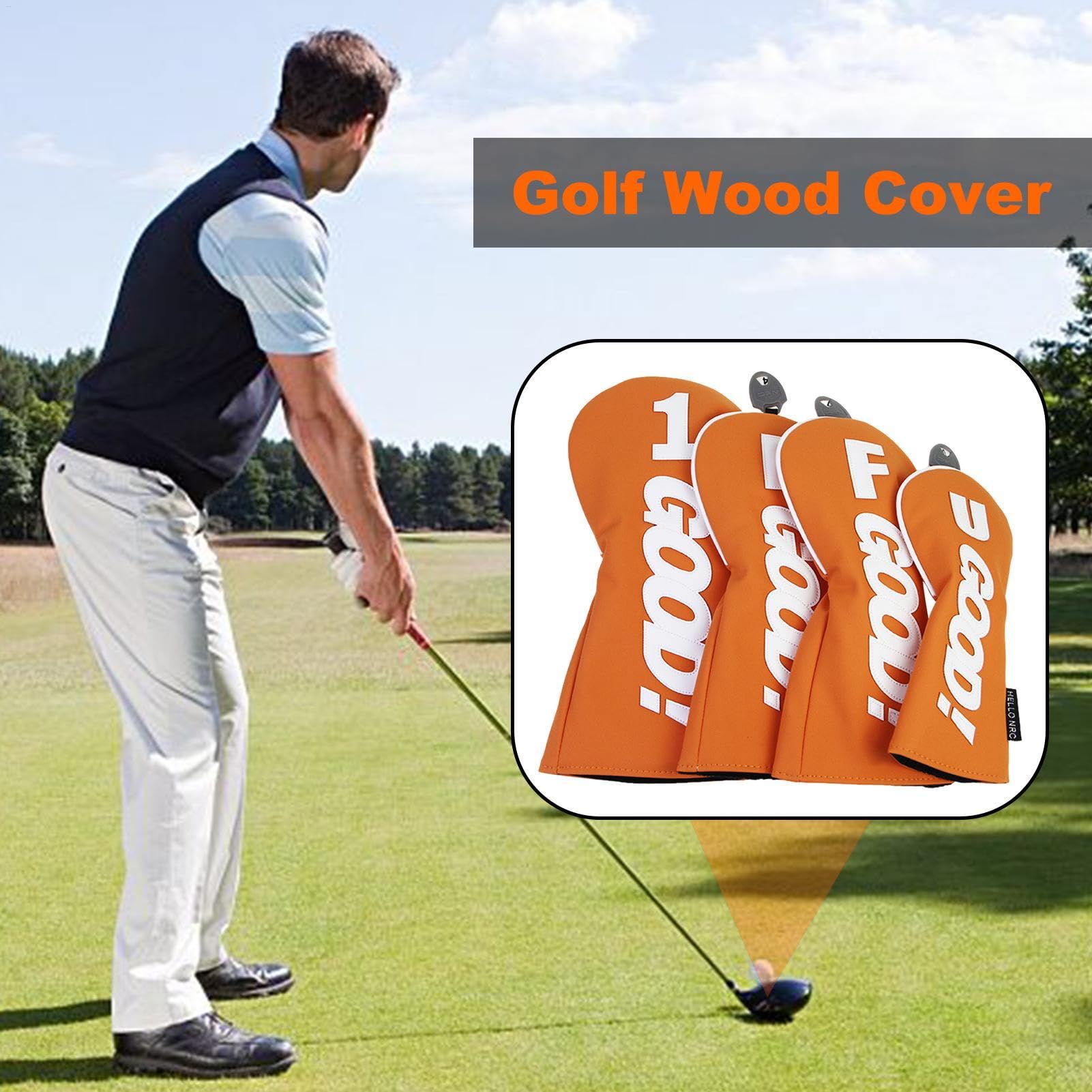 Fundas para cabeza de palo de golf, de piel sintética, impermeable, protector de putter, equipo deportivo portátil para uso en exteriores