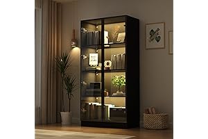 FAMAPY Zippo Display Case with Glass Doors and Lights
