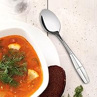 Vista 5 de 12 cucharas de cena de acero inoxidable, cucharas de mesa de cubiertos