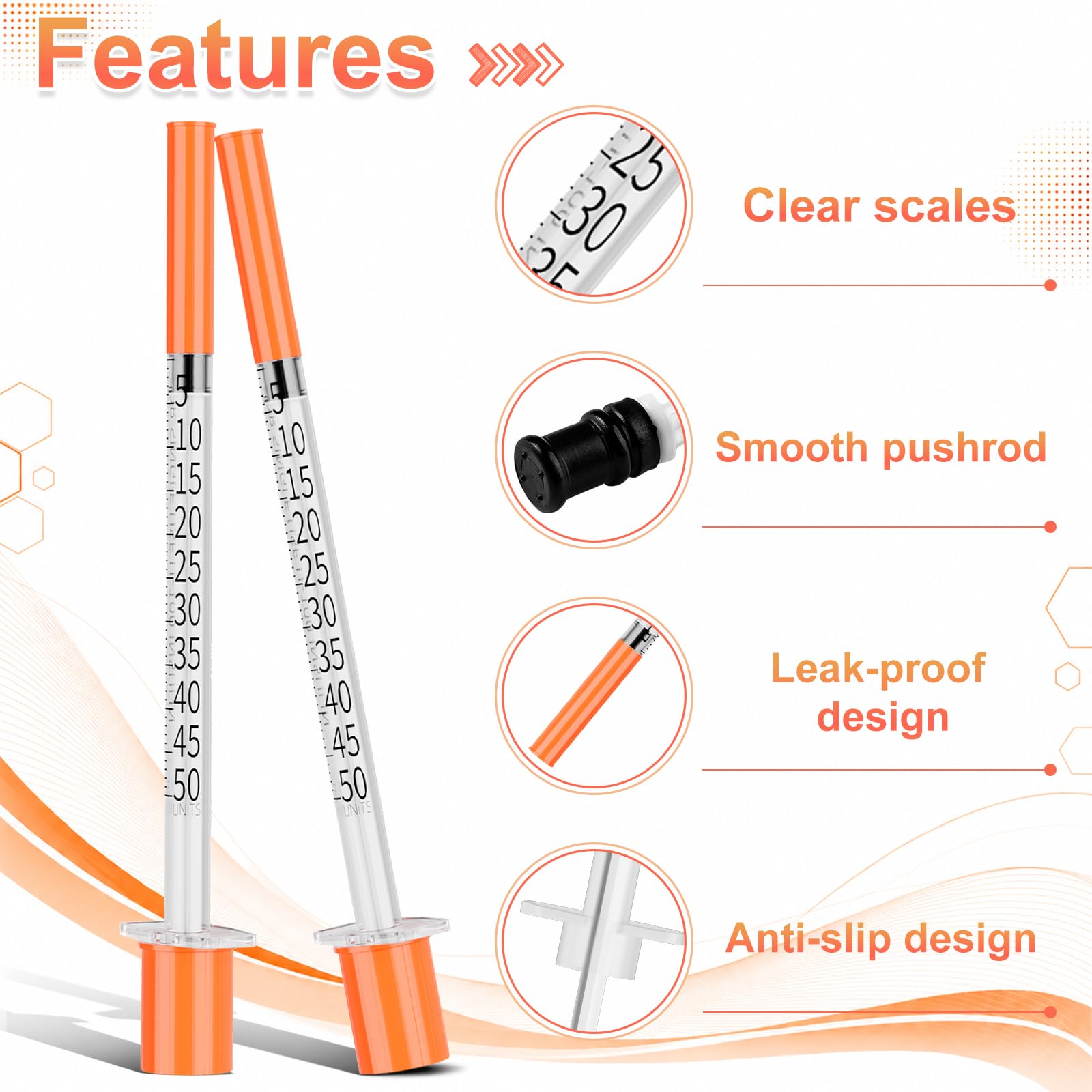 0.5cc Syringe 30G 5/16" 8mm, 0.5ml Lab Syringes, Pack of 30 — Amazon image 3