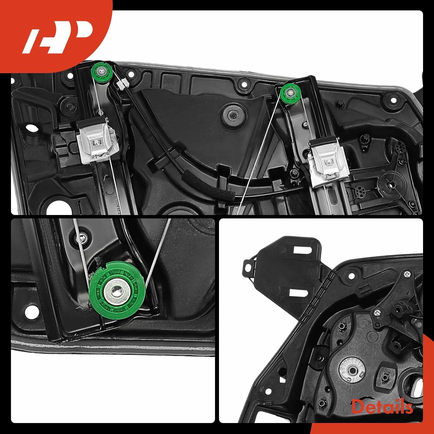 A-Premium Power Window Regulator Front Passenger Side Compatible with Mercedes-Benz X253 Series GLC300 2016-2021, GLC350e 2018-2020, GLC43 AMG 2017-2021, GLC63 AMG 2018-2021, Without Motor