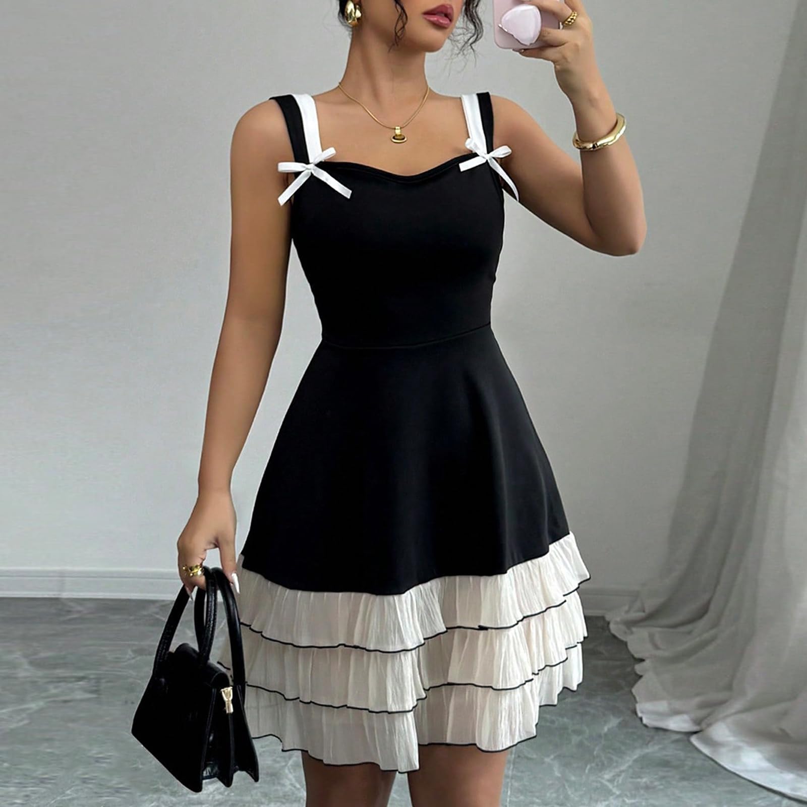 Vestito Sexy Donna Estivo Mini Abito Senza Maniche Vestito Corto da Sera con Spalle Scoperte Abiti Bodycon Aderente Abito da Casual Cocktail Festa Discoteca