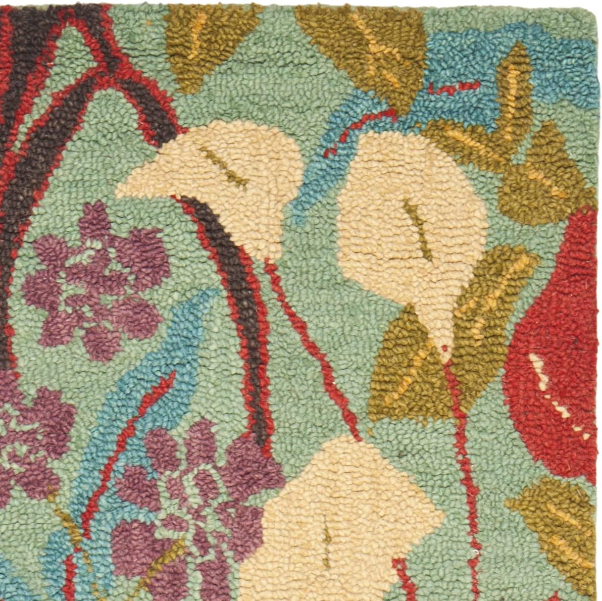 SAFAVIEH Blossom Collection Runner Rug - 2'3" x 8', Blue & Multi, Handmade Wool, Ideal for High Traffic Areas in Living Room, Bedroom (BLM674A)