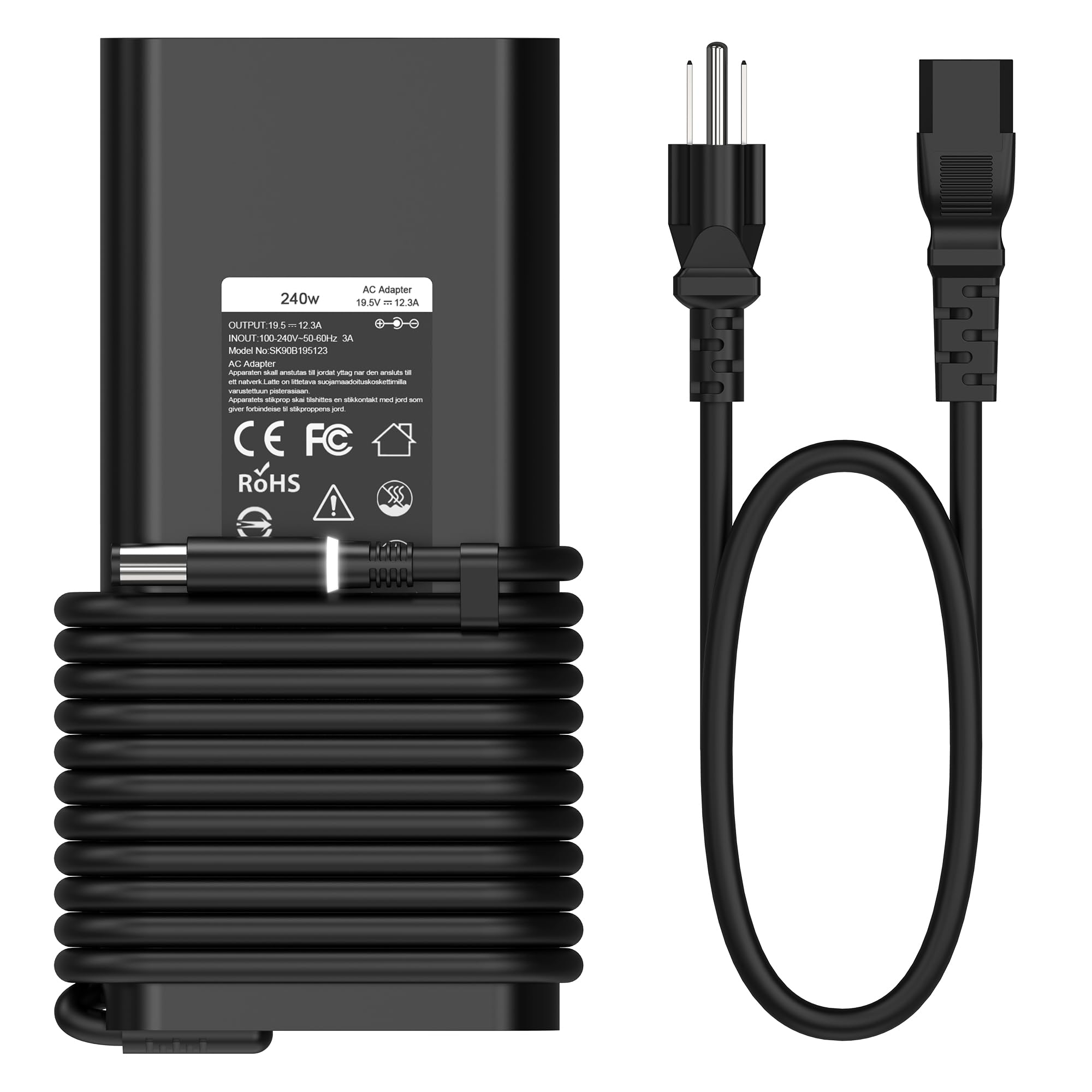 19.5V 12.3A Adapter Slim 240W Laptops Charger For Dell Alienware 15 G15 ...