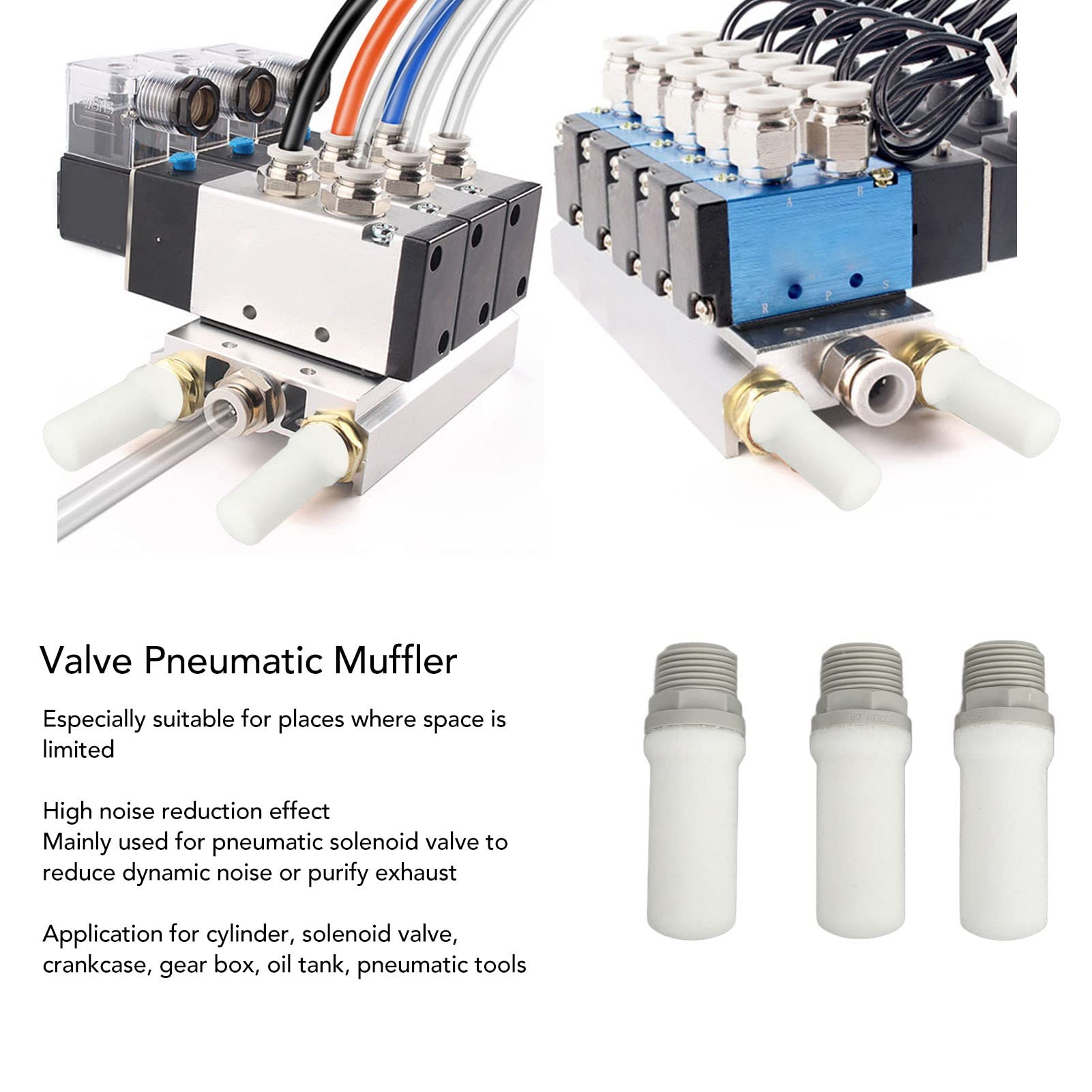 10 Silencieux Pneumatiques G3/8 Pouce - Réduction Bruit Cylindres/électrovannes, Matériau PP, 1.32MPa Max