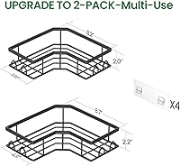 Vista 2 de Adhesive Shower Caddy, 2 Pack Corner Bath Organizer, Rustproof Stainless Steel Shower Shelves with Large Capacity, No Drilling Shelves for Bathroom