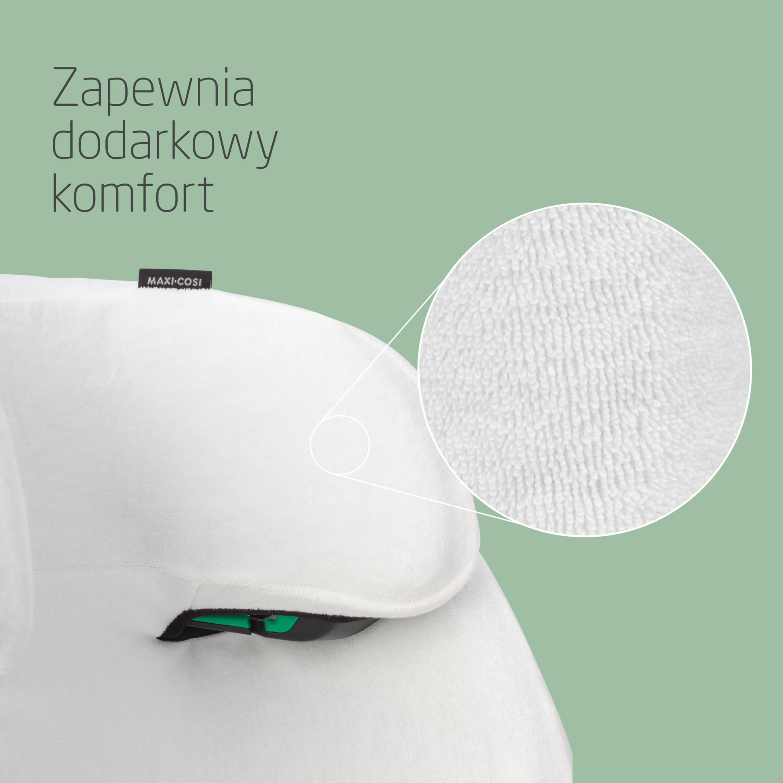 Maxi Cosi Pokrowiec na Fotelik Samochodowy z Bawełny Organicznej do RodiFix M i-Size/RodiFix R i-Size, Pokrowiec na Fotelik Samochodowy, Oddychające i Chłonące Wilgoć, Natural White