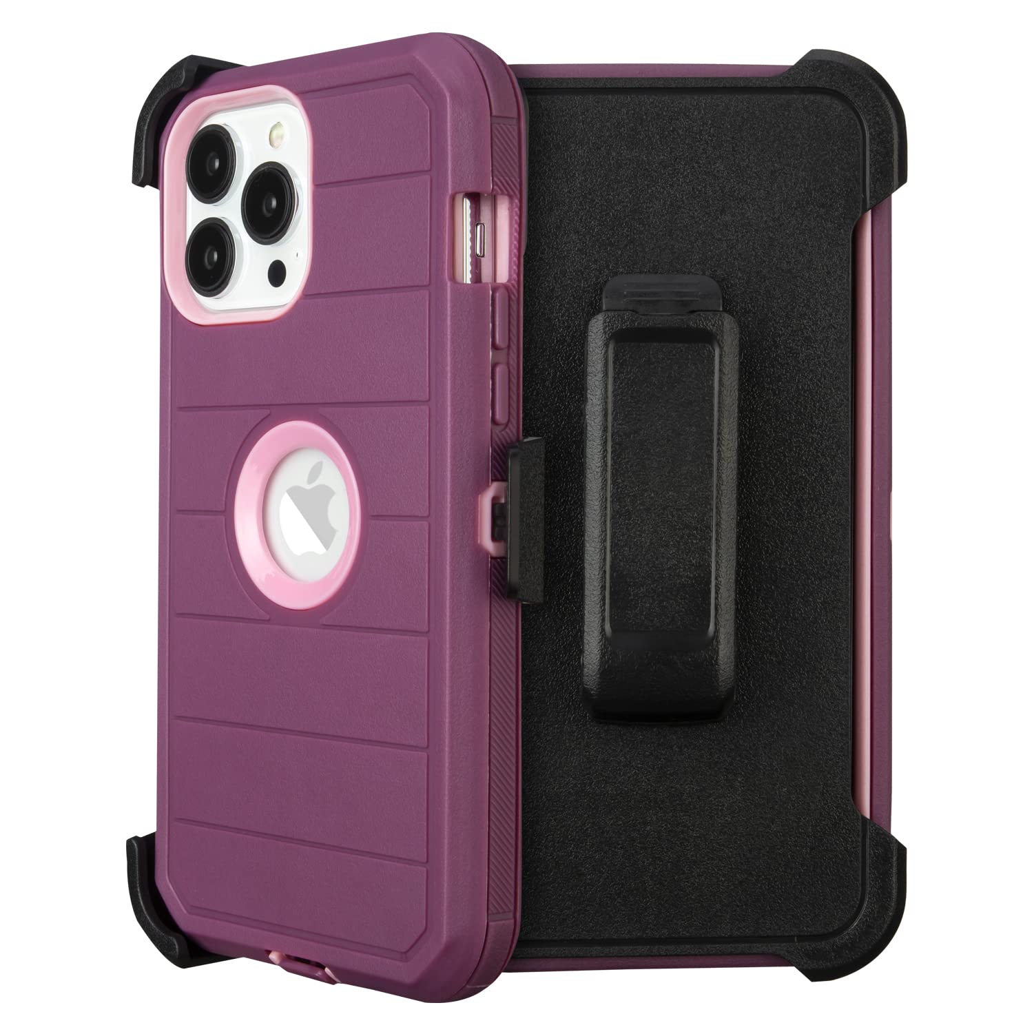 Saiboro for iPhone 13 Pro Case with Belt Clip Holster,iPhone 13 Pro Case with Kickstand,Heavy Duty Rugged Full-Body,3 Layers of Sturdy,Anti-Drop,Protective iPhone 13 Pro Case(Purple)
