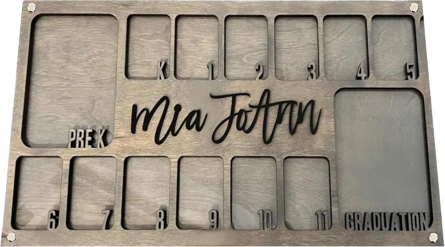 School Picture Frame Pre-K to 12 - School Years Picture Frame k-12, Personalized Graduation Picture Frames for Wall Hanging, k-12 Picture Frames Graduation Gift, Custom Name For Wooden Photo Frame