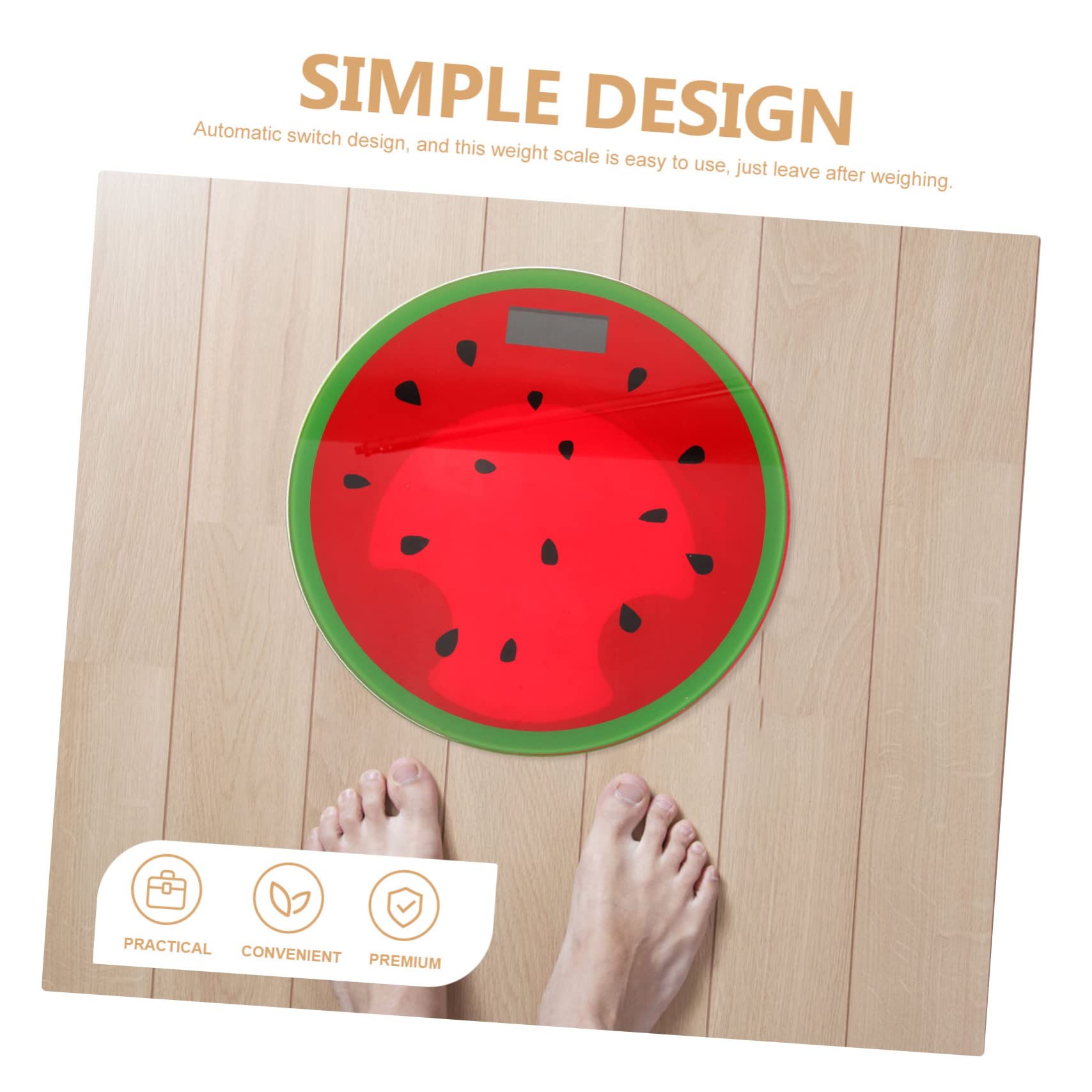 FOMIYES Bilancia Digitale e Design Cartone per Peso a Forma di Anguria Alta Precisione in Vetro Temperato Portatile e Controllo Peso Affidabile per Uso Domestico