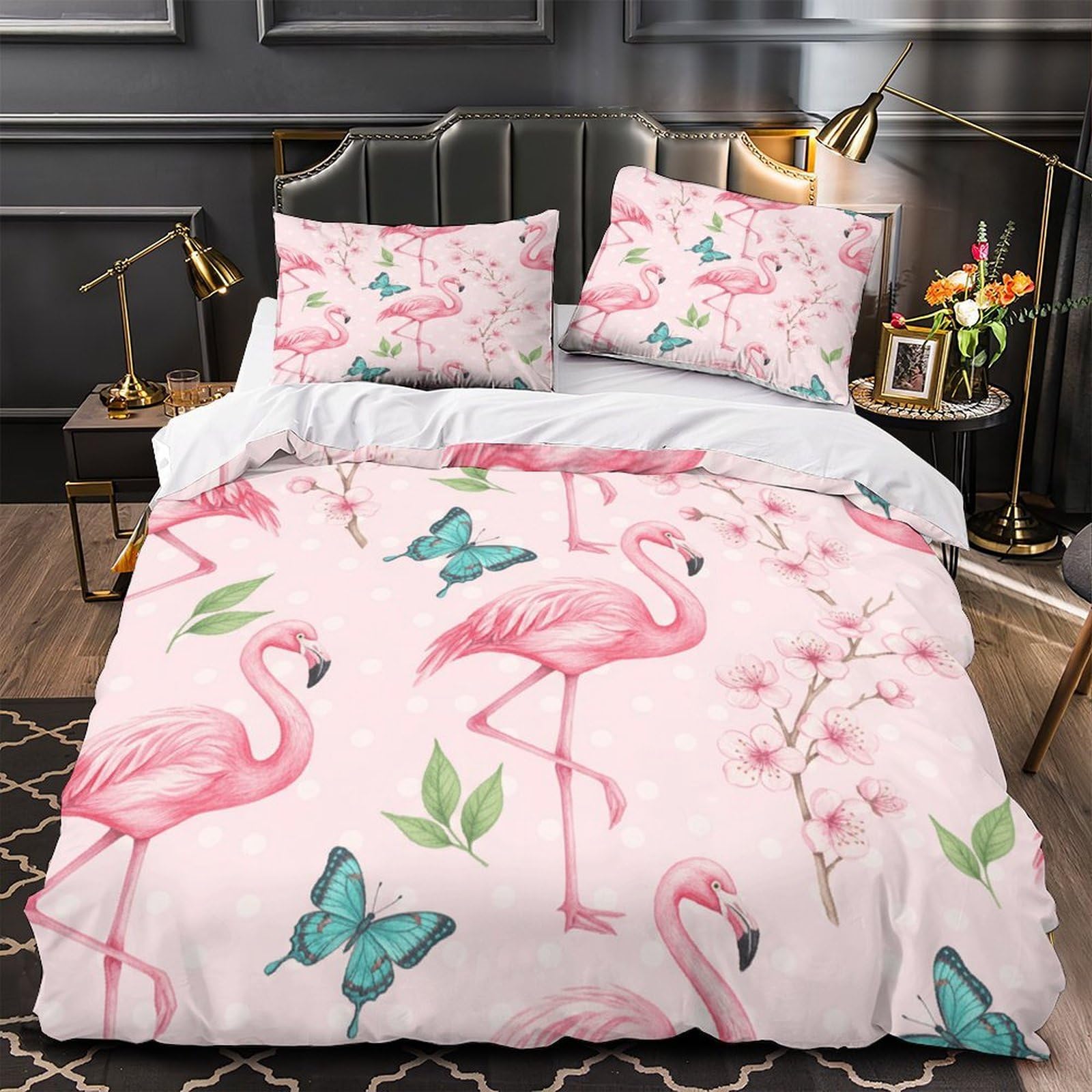 Housse de couette crâne enflammé 220x240cm en microfibre 3D pour lit king size de garçon